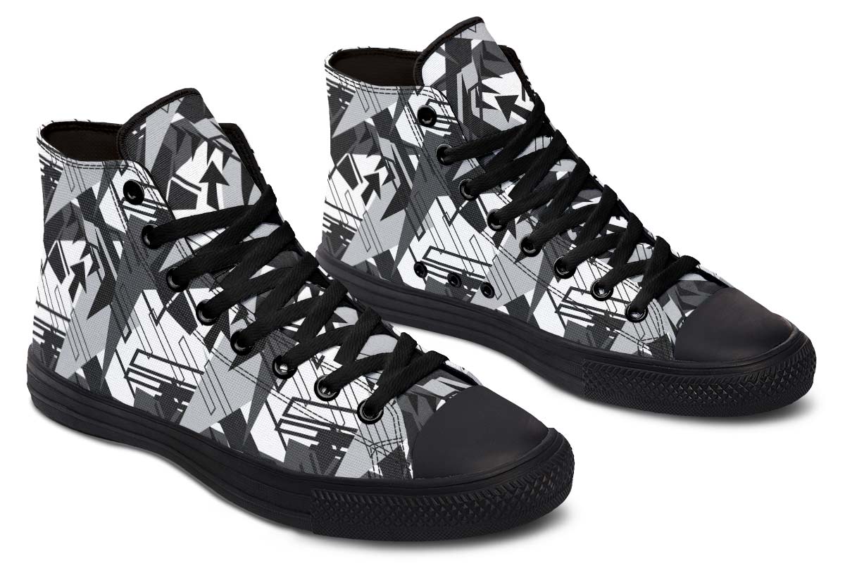 Men's And Women's Fashion Color Printing High-top Canvas Shoes