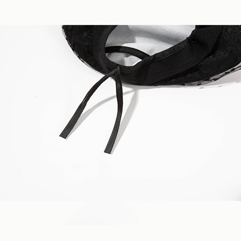 Thin Breathable Lace Mesh Black Beret