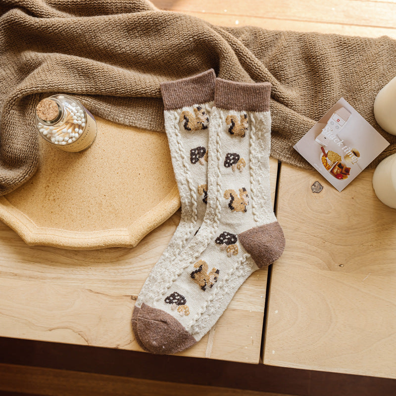 Sen Series Wool Socks New Style Thickened Retro And Lovely