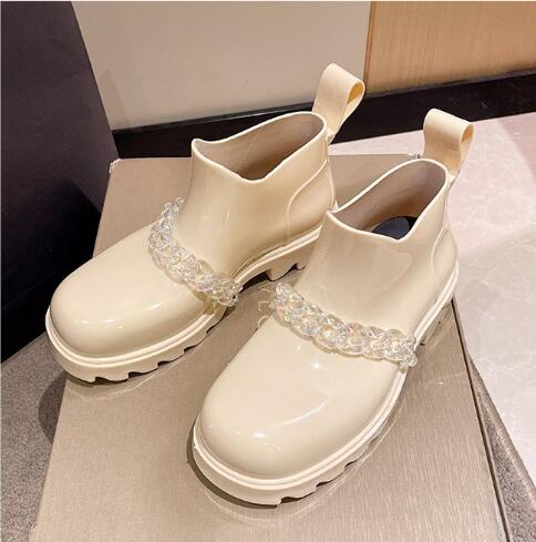 Women's Outerwear Fashion Chain Platform Rain Boots
