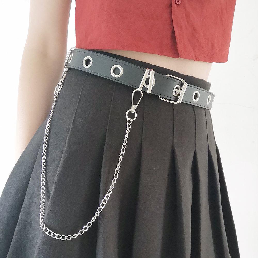 New Men And Women Metal Punk Chain Belt Chain Two-in-one Multi-purpose Hip Hop Dance Club Belt Belt
