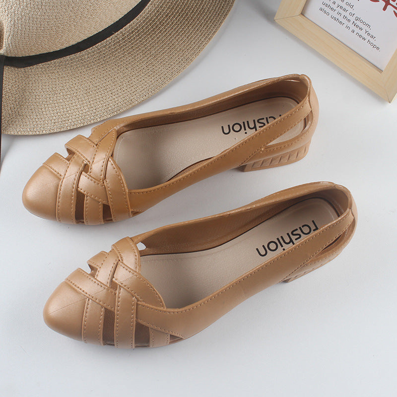 Solid Color Hollowed Leisure Women's Sandals