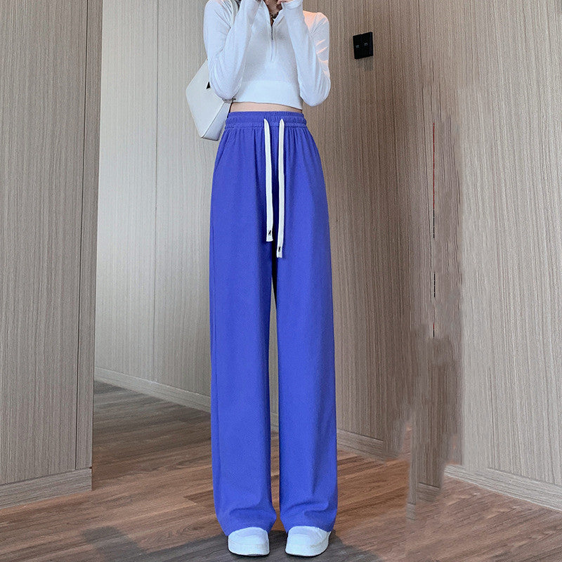 Women's High Waist Loose Straight Casual Knitting Pants