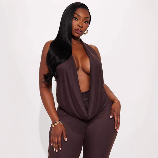 New Women's Clothing Sexy Ethereal Halter-neck Plunging Neckline