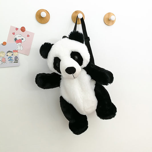 Sød Panda Lille Rygsæk Mode Drenge Og Piger Tegneserie Plys Taske