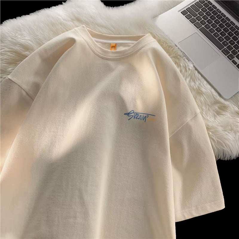 Student Summer Loose Ins Casual Round Neck Bottoming Shirt