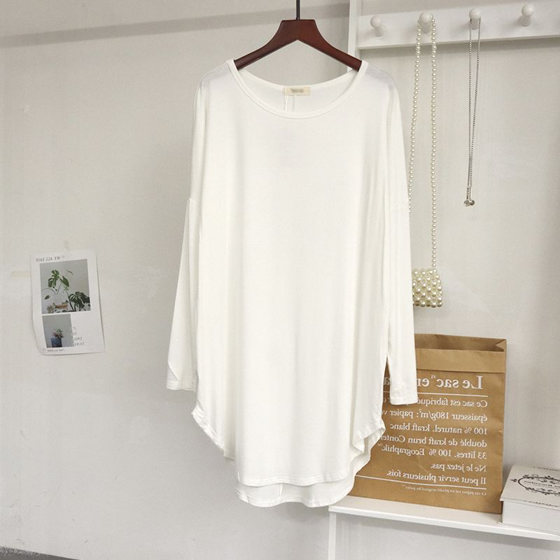 Women's Thin Irregular Layering Shirt Loose Mid-length Top