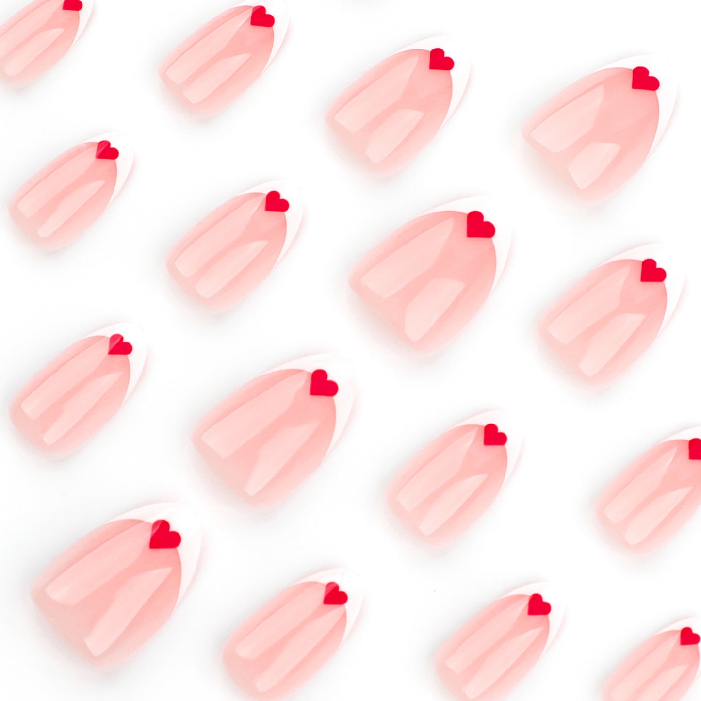 Simple White Wear Nail Tip Red Love