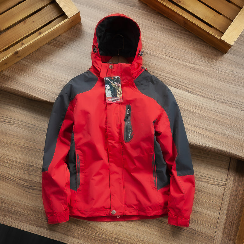 Windproof And Waterproof Men's Casual Stitching Style Removable Fleece Liner Warm Jacket