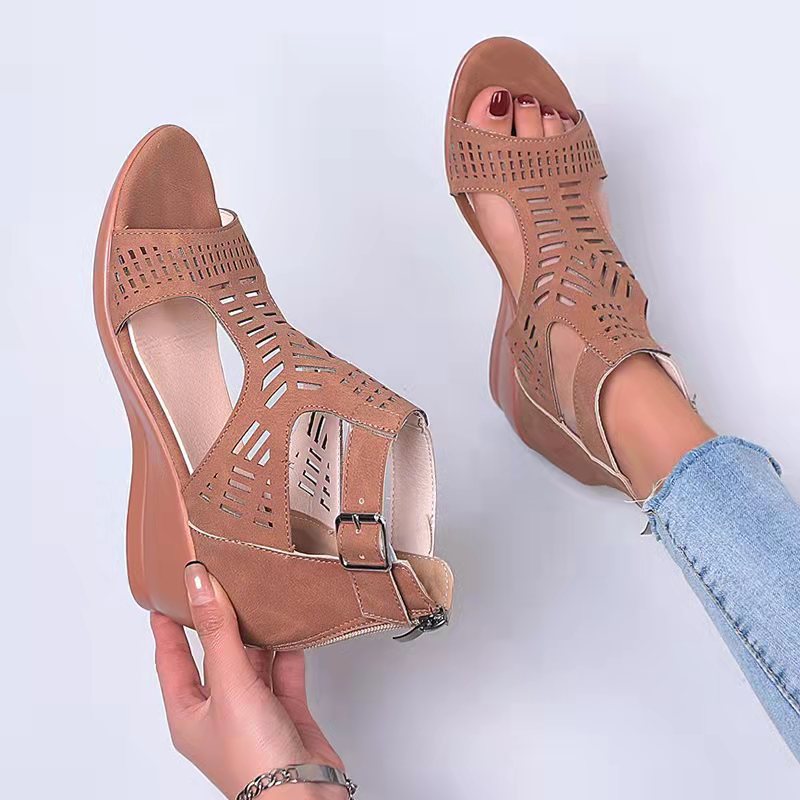 Spring And Summer New Style Slope Heel Sandal Female