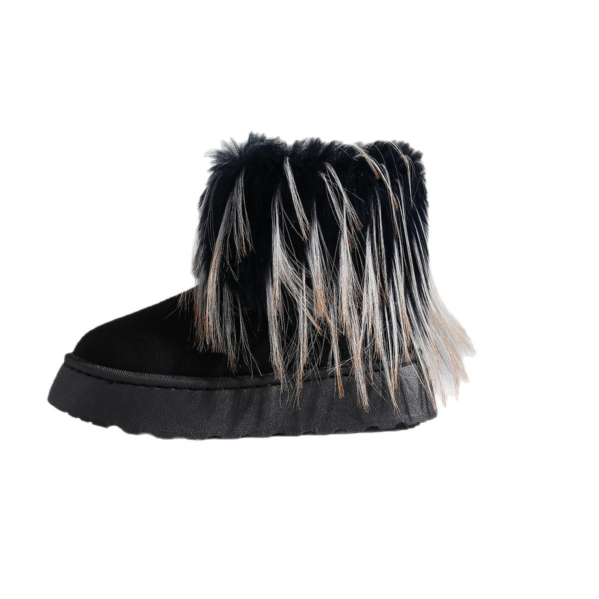 Womens Insulated Snow Boots With Fleece Lining, Thick Sole, And Furry Shaft