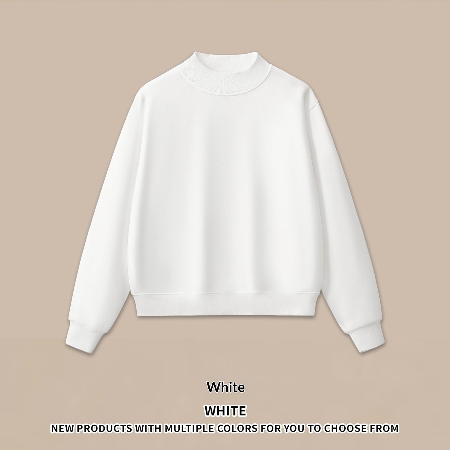 Halvhøjhalset sweatshirt- og shorts-sæt i amerikansk fleece