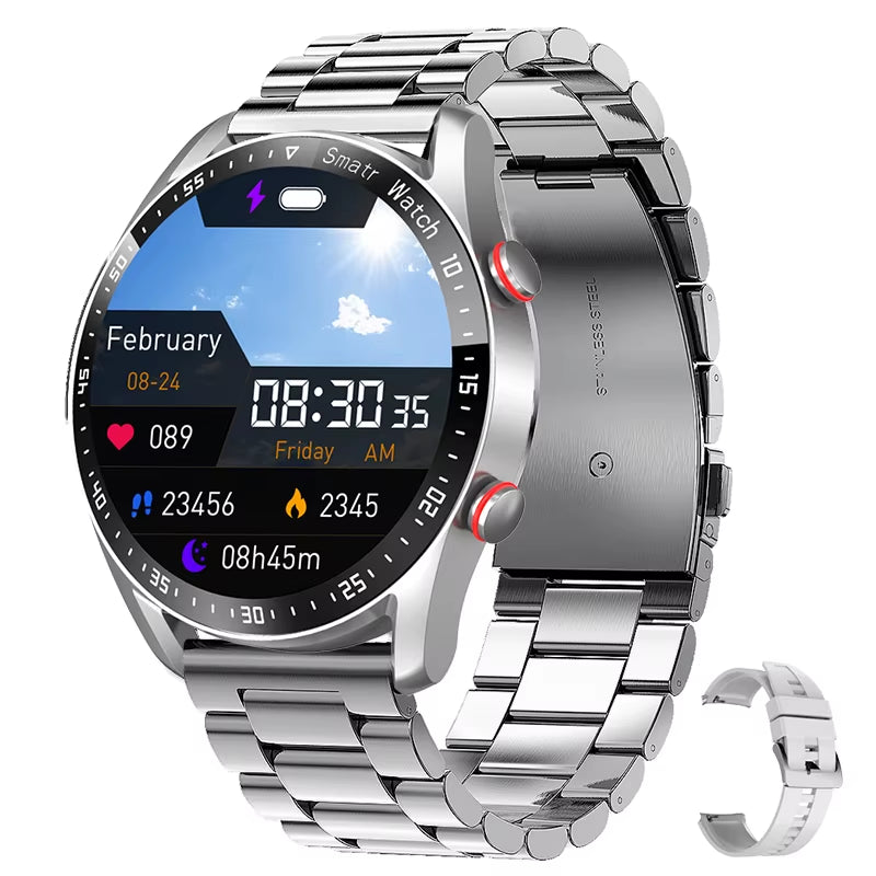Bluetooth Call Smart Watch Men Laser Health Blood Pressure Activity Tracker Sports Waterproof Interactive Music Smartwatch Clock