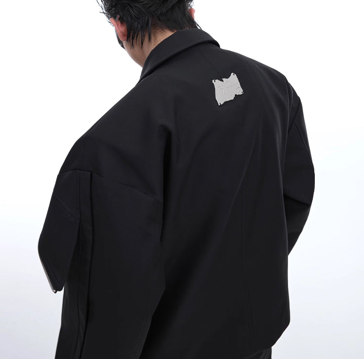 Cape Stitching Padded Shoulder Jacket Simple High-end Jacket