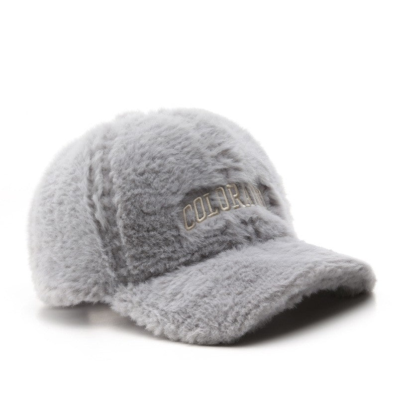 Plush Autumn And Winter Fashion Vintage Female Alphabet Embroidery Duck Hat