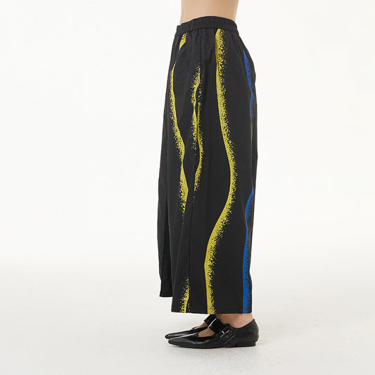Plus Size Women's Color Striped Printed Pants