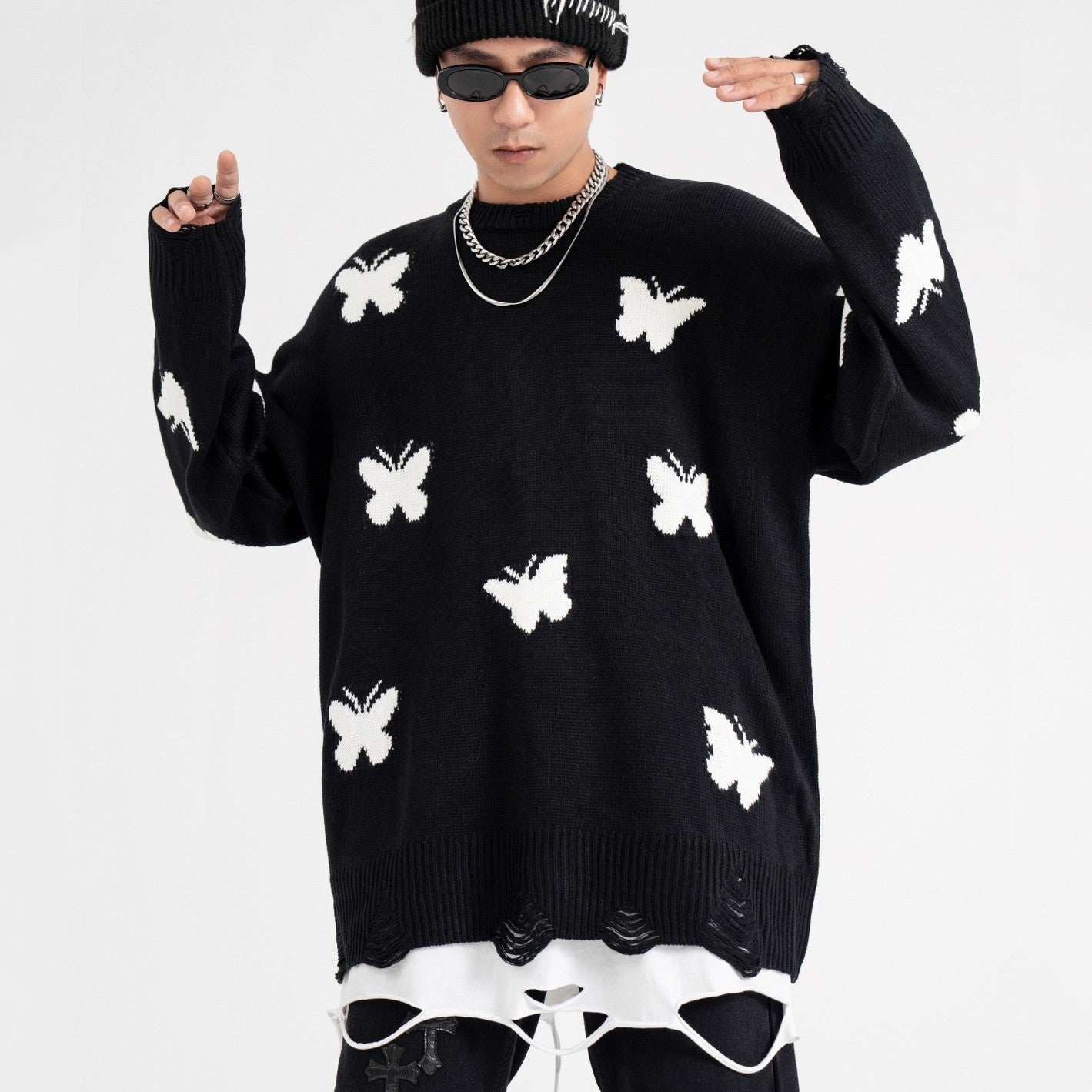 Lazy Wind Round Neck Sweater Couple Models