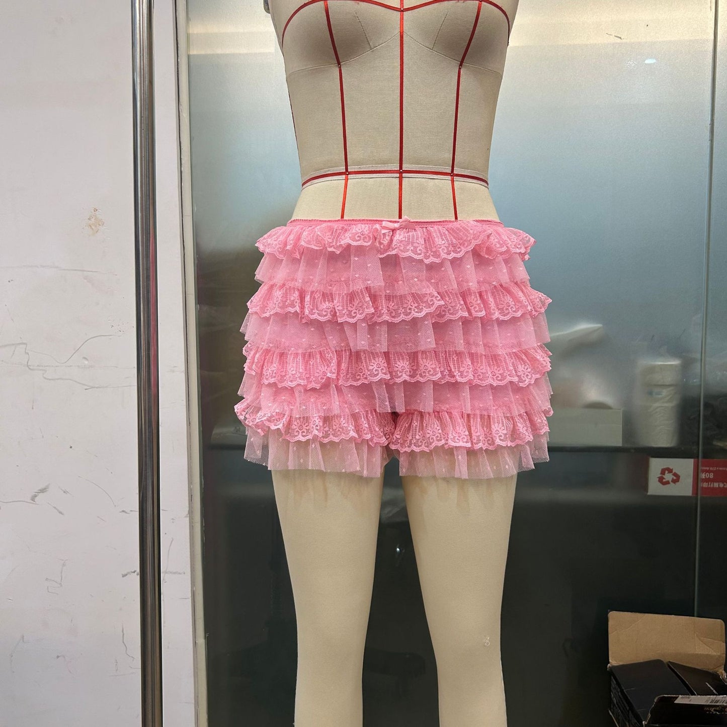 Flounced Wave Solid Color Lolita Low Waisted Shorts
