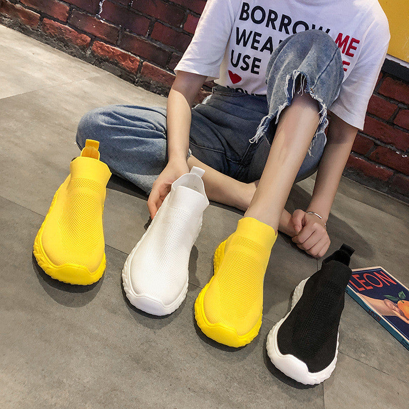 Thick-soled Sports Shoes Breathable With One Pedal