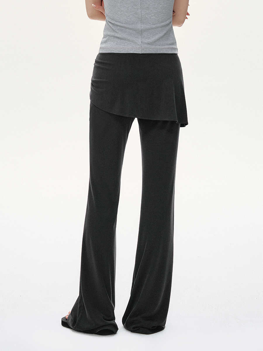 Fake Two-piece Lace-up Women's Fart Curtain Knitted Casual Pants