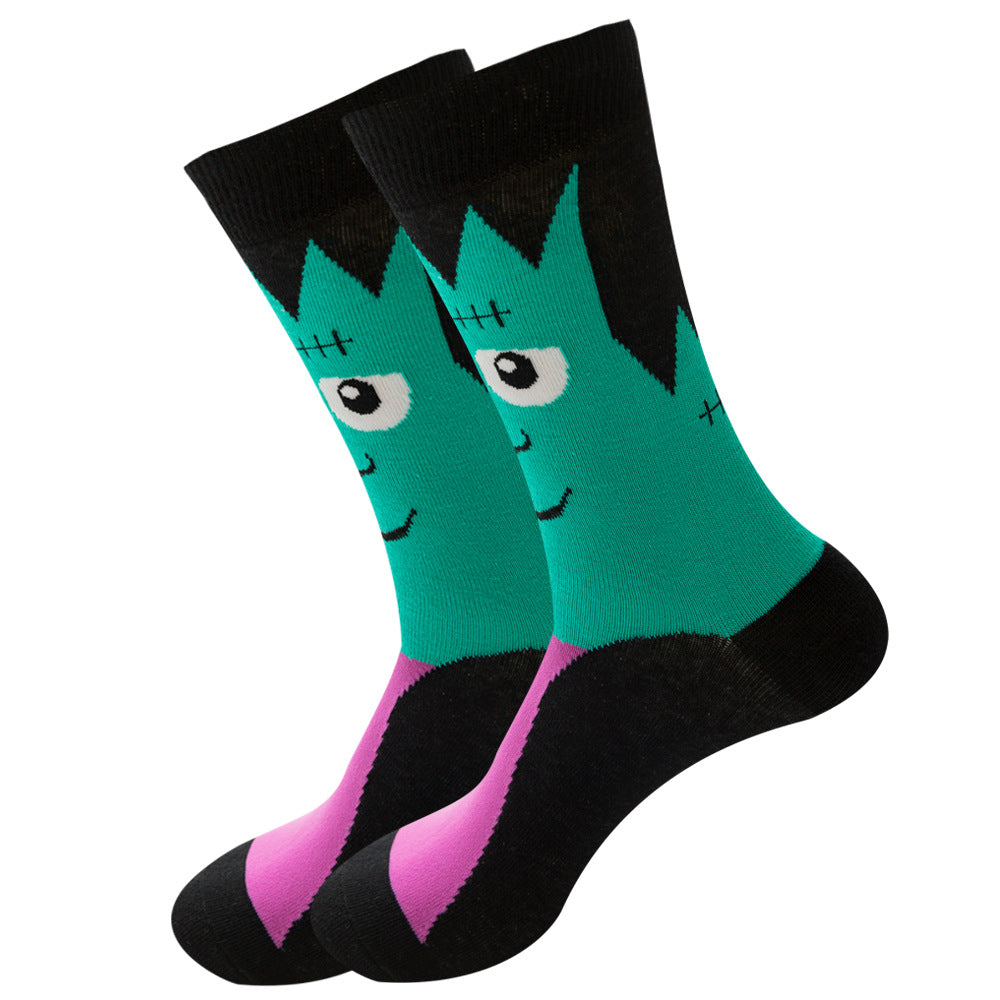 Women's Halloween Skull Alien Print Socks