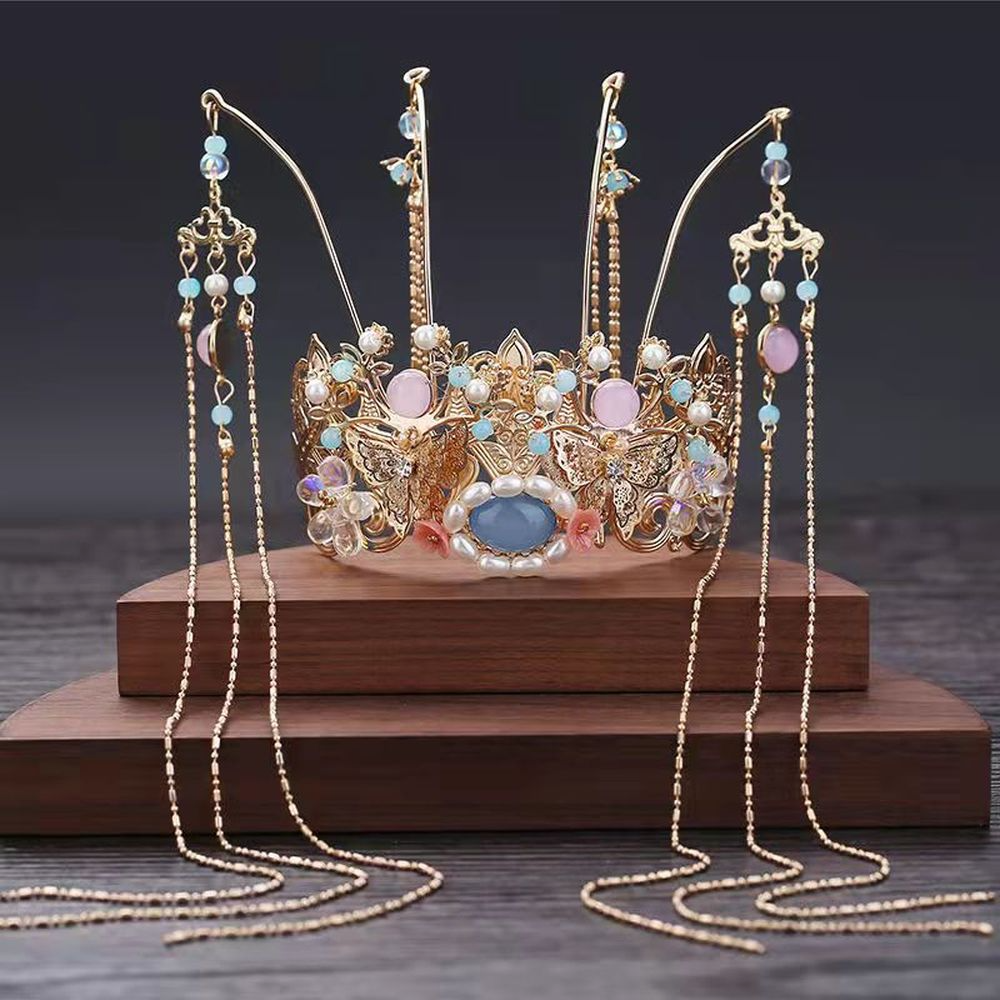 Flower Hairpin Hanfu Hair Crown Gorgeous Fairy Girl Toasting Clothes