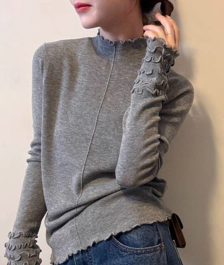 Semi-high Neck Long Sleeve Base Shirt