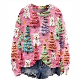 Julesweater i løst, rundt snit