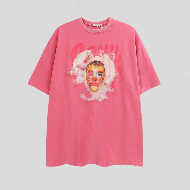 Women's Retro Clown Printed Short Sleeves