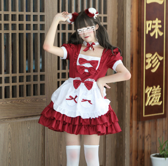 Japanese-style Soft And Adorable Maid Outfit Cute And Sweet Pink Maid Uniform Set Perfect For Cosplay