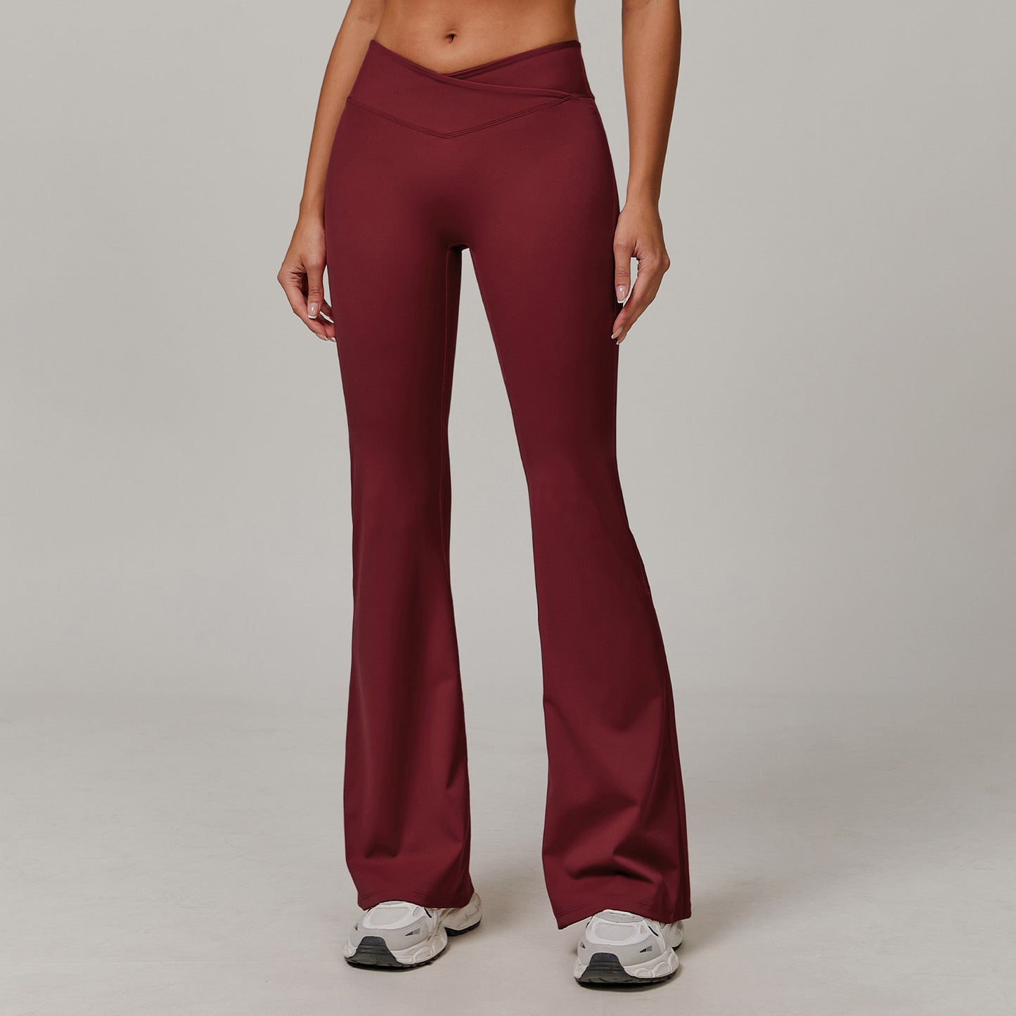 Weila Nude Feel Yoga Pants Cross High Waist Running Sports Pants