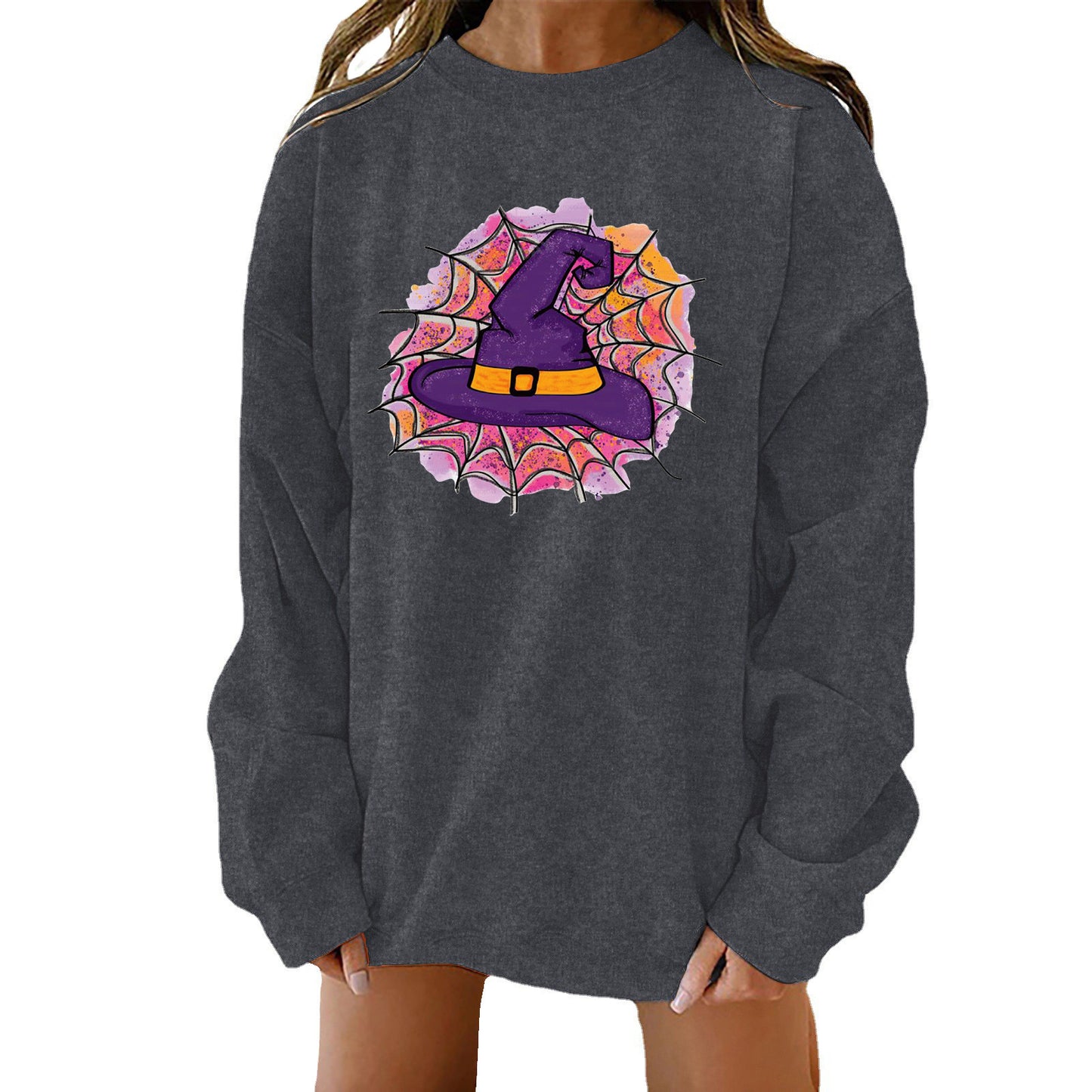 Halloween Kreativt Tema Tryk Løs Sweater