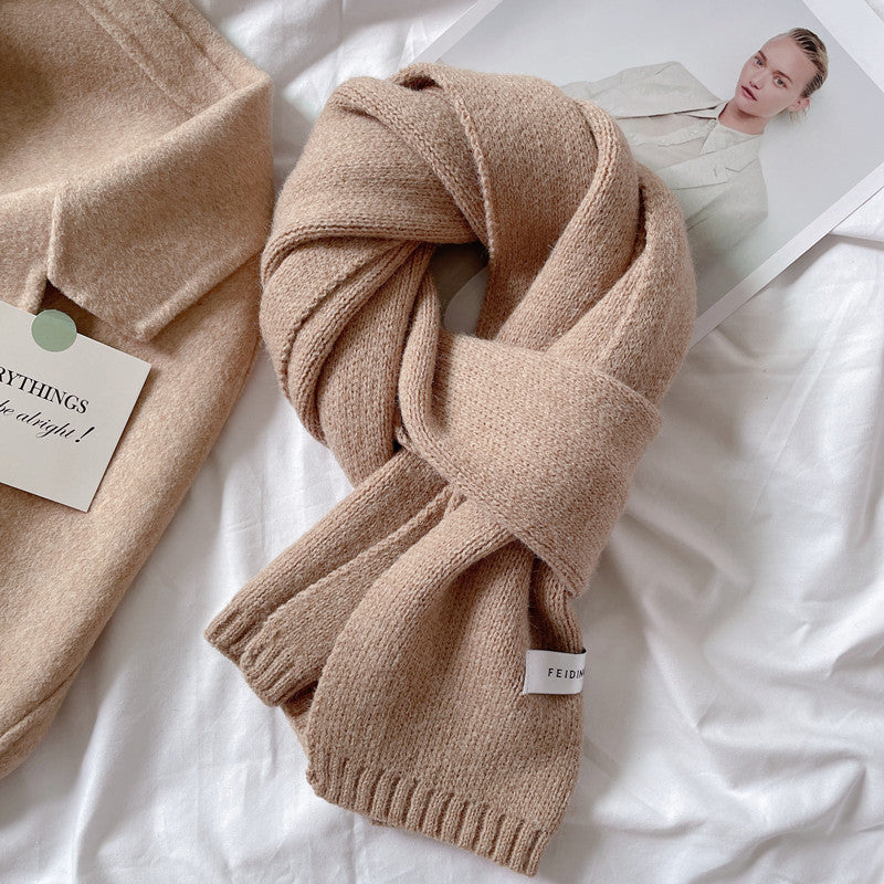 Students' Solid Color Trendy White All-match Scarf