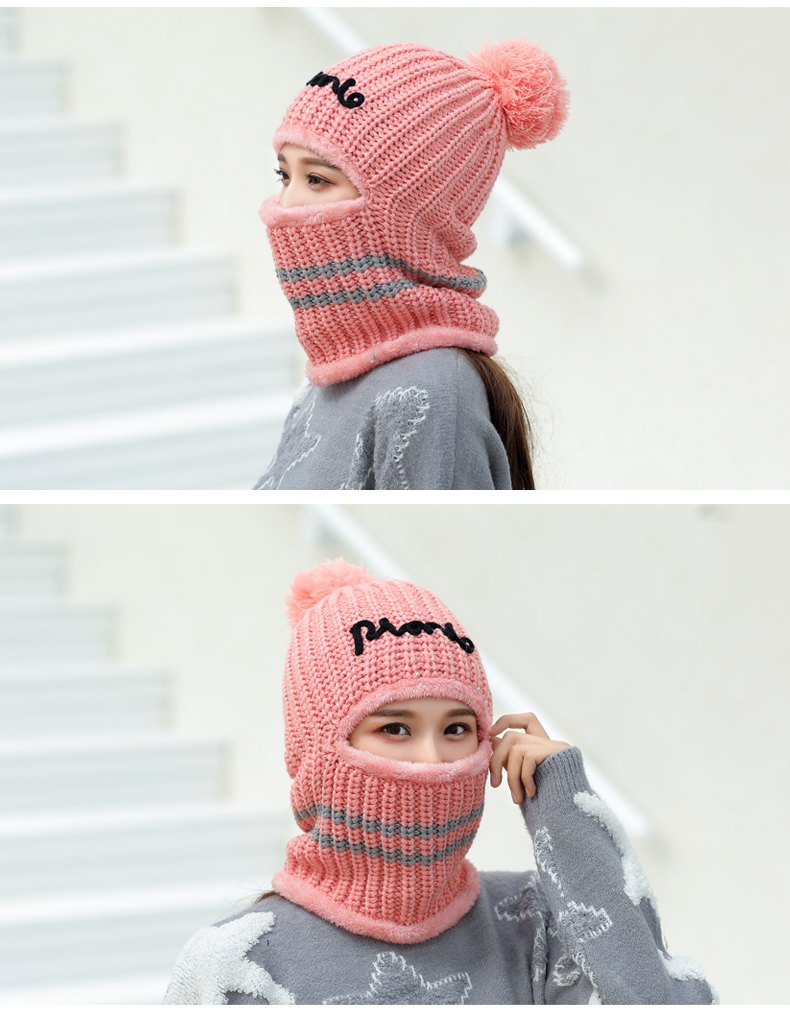 Women's Winter Windproof Fleece Warm Knitted Hat