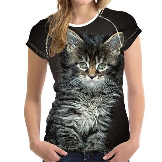 Maine Kitten Women's Printed T-Shirt