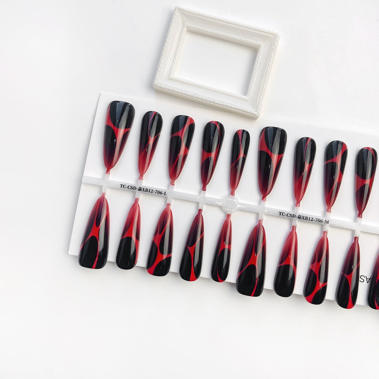 European And American Wave Lines Hot Girl Style Gradient Long Tip Manicure