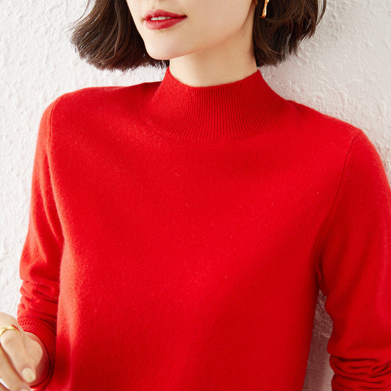 Half Turtleneck Women's Knitted Warm Bottoming Sweater