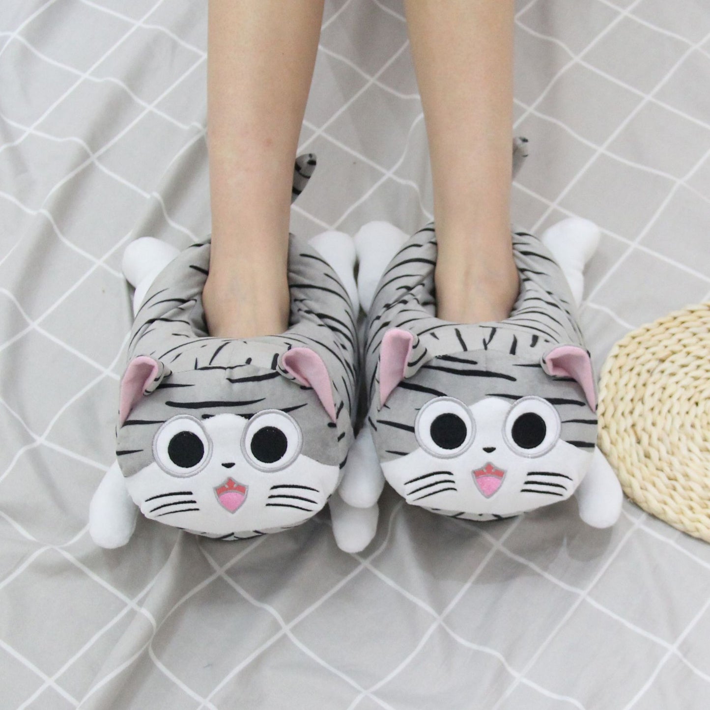 Home Slippers Warm Sweet Cat Plush Cartoon Cute