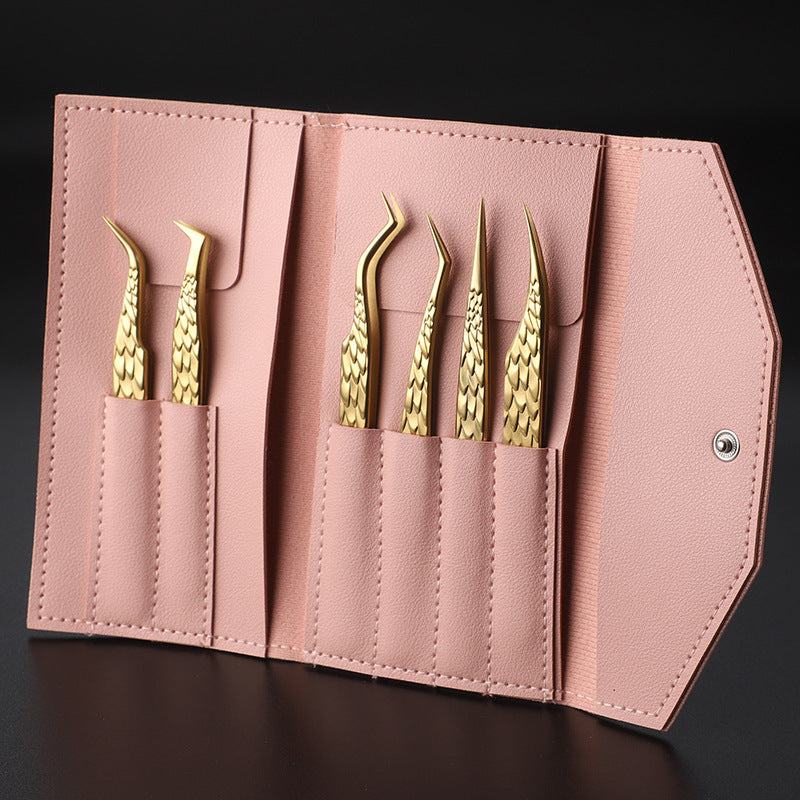 Colorful Stainless Steel Grafting Eyelash Tweezers Full Series Manicure Implement