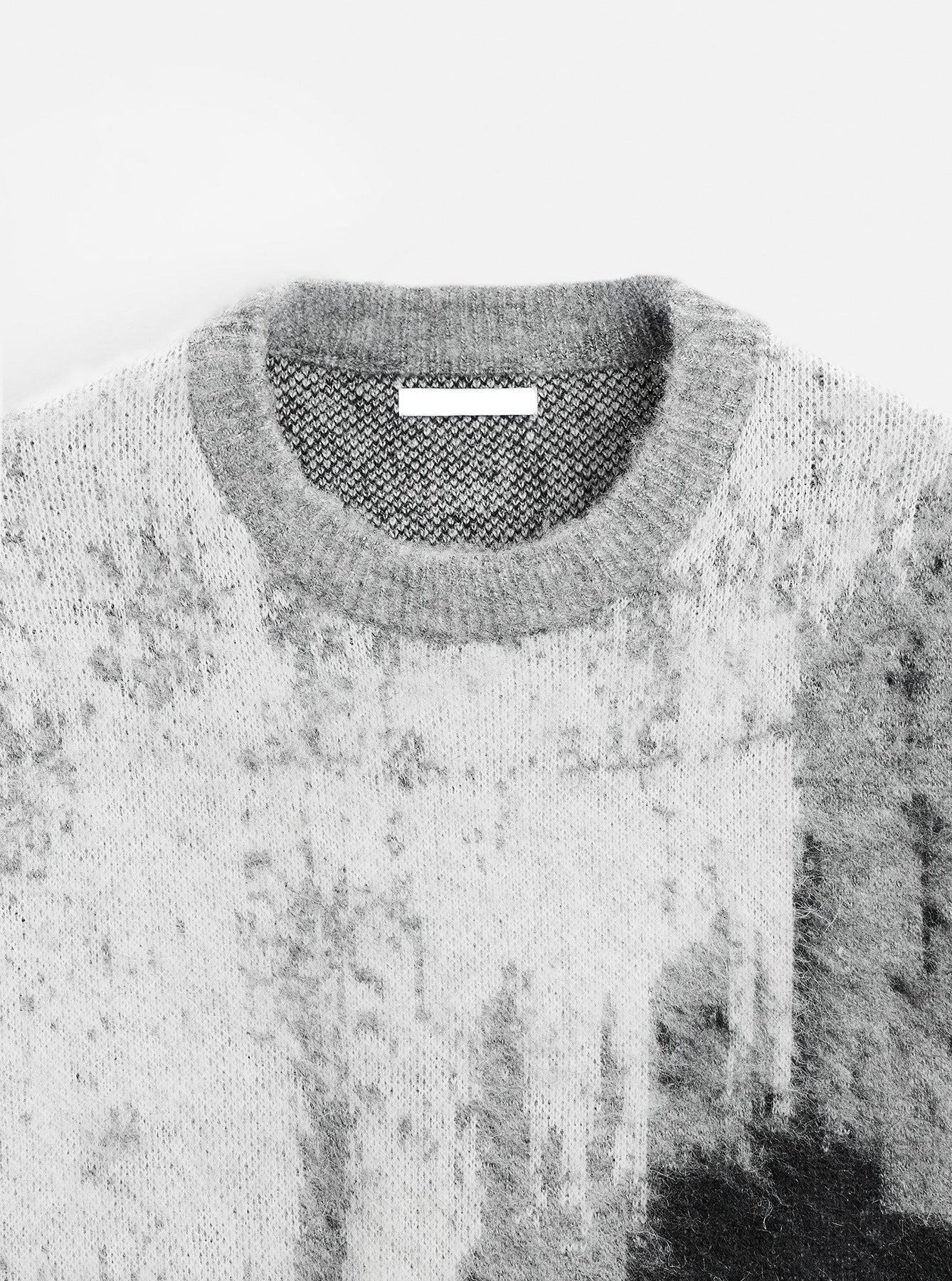 Mohair Soft Glutinous Color-block Crew Neck Knitted Sweater