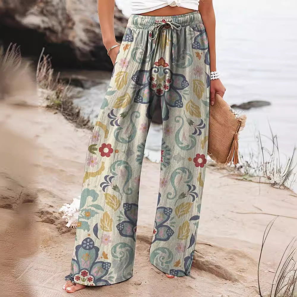Ethnic Pattern Floral Print Casual Jumpsuit