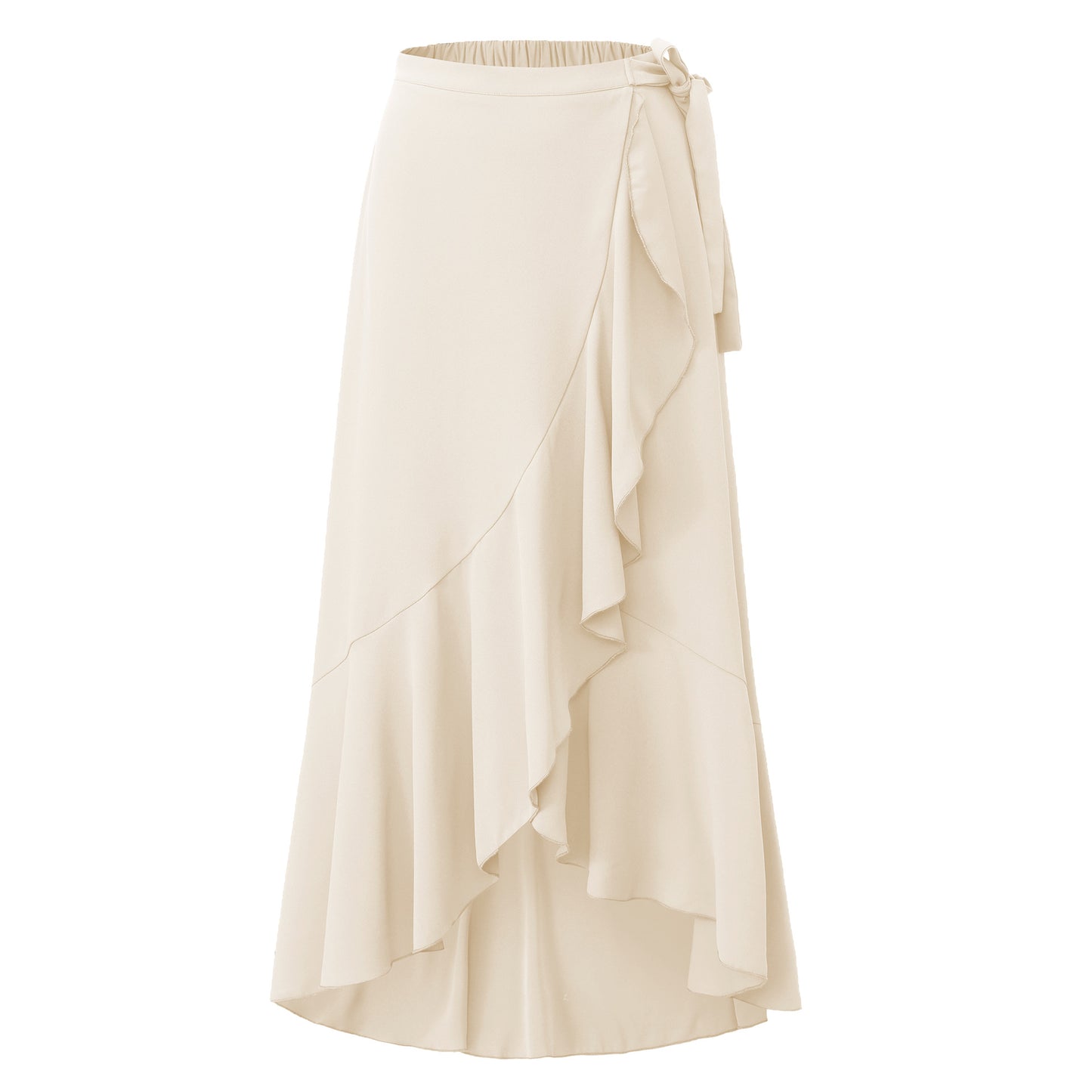 Wrap Skirt High Waist Elasticated Back Midi Length Womens