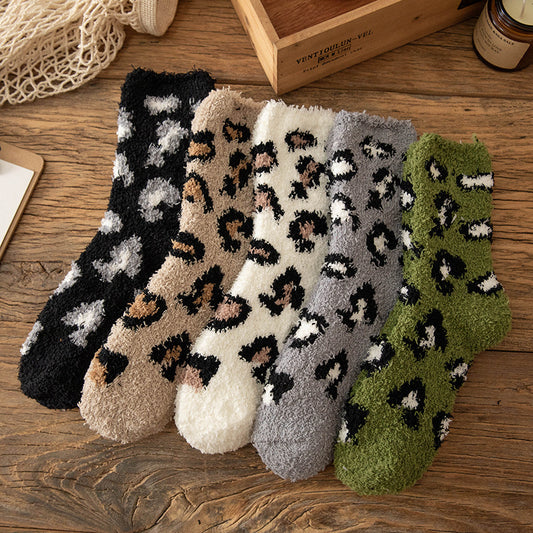 Women's Two Soft Coral Fleece Warm Boat Socks