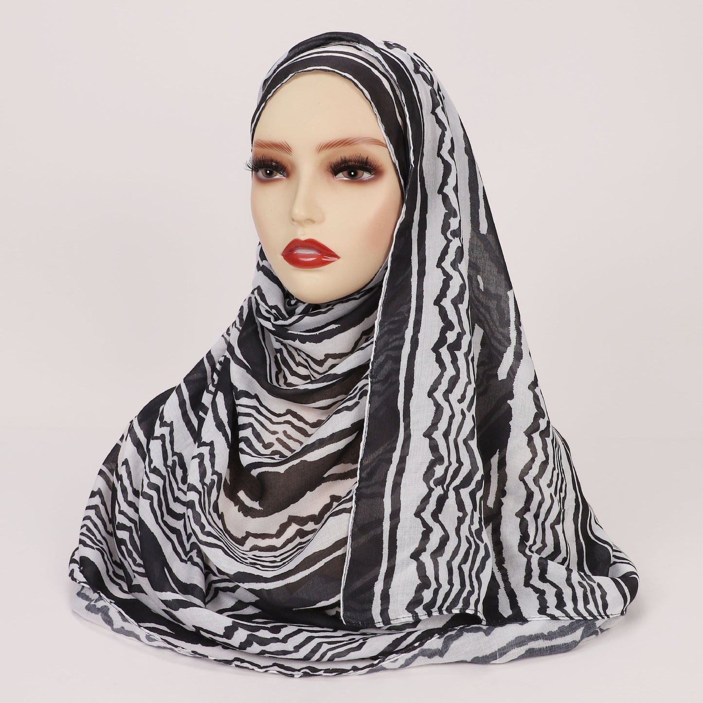 Kreativt satin polyester stribet tørklæde
