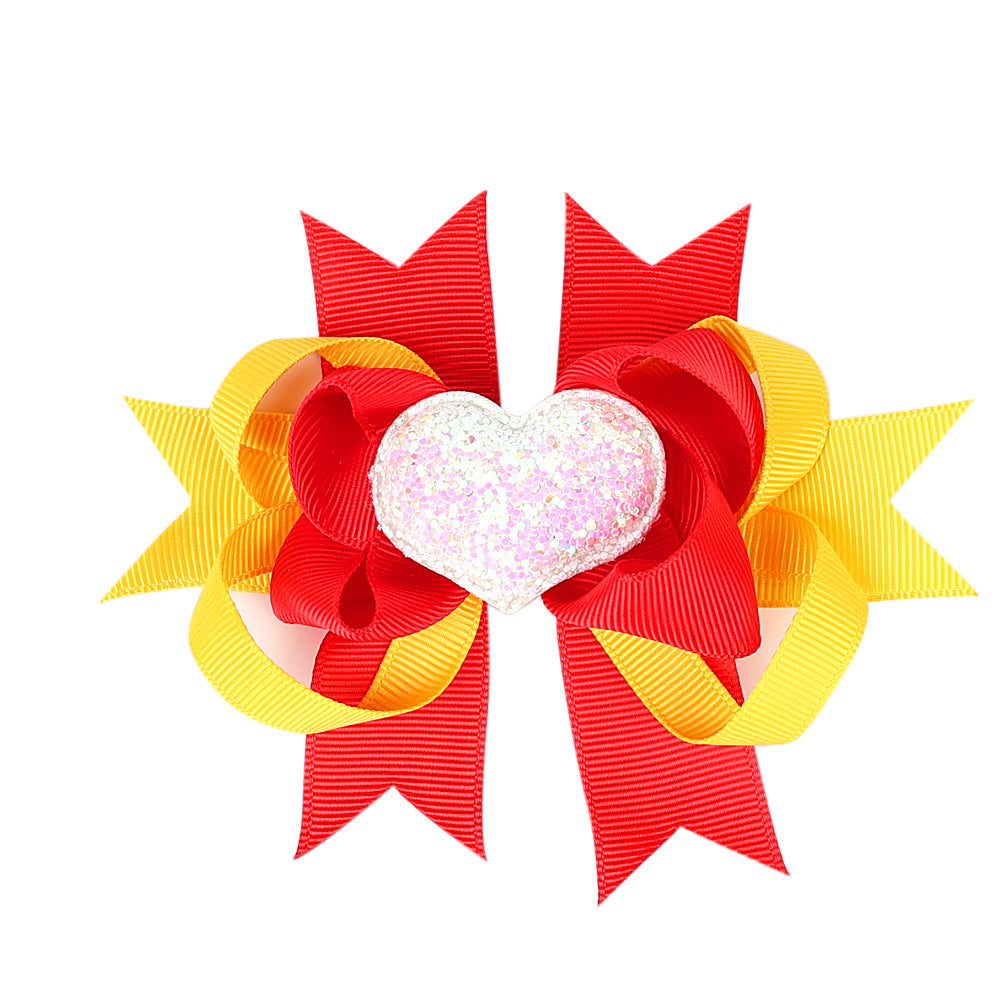 Children's Bow Hairpin Multi-layer Love Edge Clip