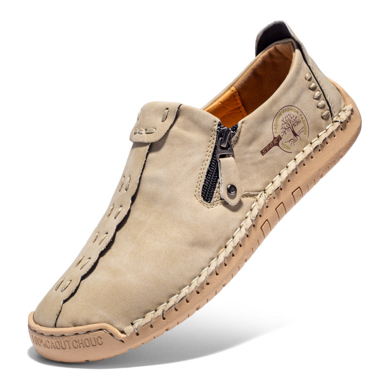 Men's Casual Beanie Shoes Fashion Zip Over Feet