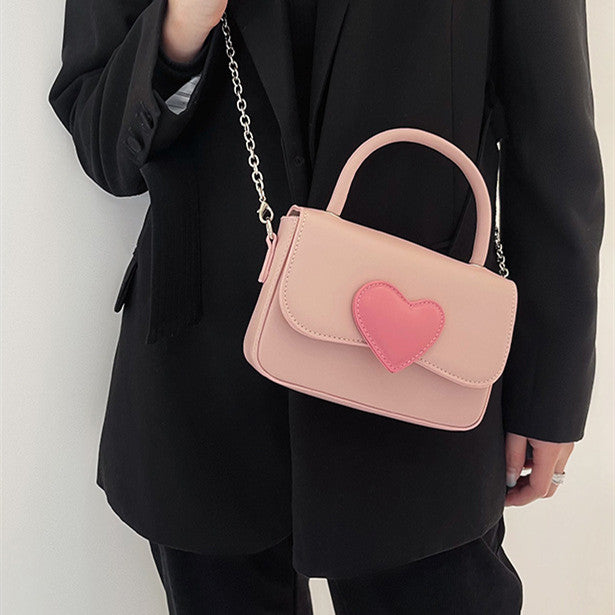 Love Contrast Color Girl Cute Small Square Bag