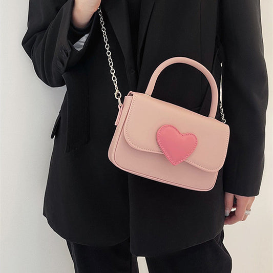 Love Contrast Color Girl Cute Small Square Bag