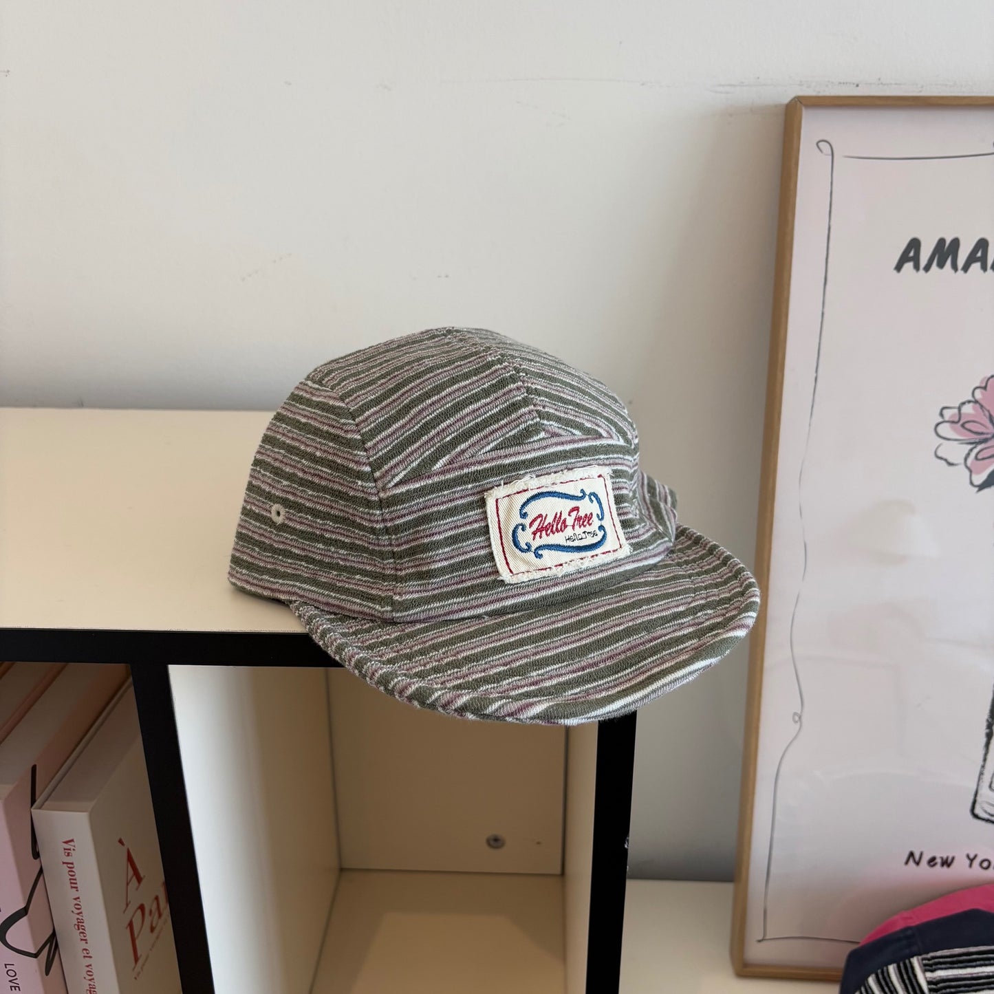 American-style Vintage Striped Patch Baseball Cap