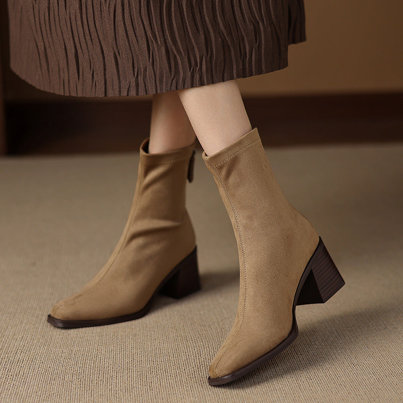 Womens Stylish And Elegant Suede Skinny Boots